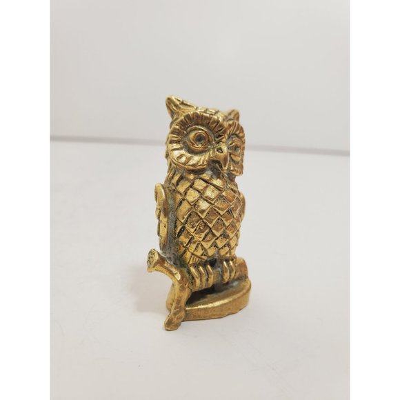 Owl figurine Vintage brass statuette Animal figurine Bronze Owl Lover gi… - Picture 6 of 10